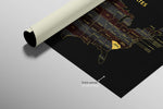South Carolina State Map — Haptic 3D Embossed Metal Wall Art rolled canvas preview C