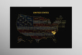 South Carolina State Map — Haptic 3D Embossed Metal Wall Art rolled canvas preview D