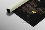 North Carolina State Map — Haptic 3D Embossed Metal Wall Art rolled canvas preview C