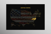 North Carolina State Map — Haptic 3D Embossed Metal Wall Art rolled canvas preview D