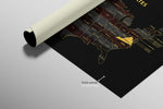 Virginia State Map — Haptic 3D Embossed Metal Wall Art rolled canvas preview C