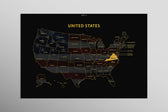 Virginia State Map — Haptic 3D Embossed Metal Wall Art rolled canvas preview D