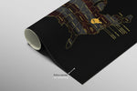West Virginia State Map — Haptic 3D Embossed Metal Wall Art rolled canvas preview B