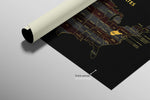 West Virginia State Map — Haptic 3D Embossed Metal Wall Art rolled canvas preview C