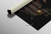 West Virginia State Map — Haptic 3D Embossed Metal Wall Art rolled canvas preview C