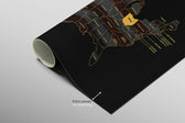 Ohio State Map — Haptic 3D Embossed Metal Wall Art rolled canvas preview B