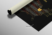 Ohio State Map — Haptic 3D Embossed Metal Wall Art rolled canvas preview C