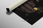 Pennsylvania State Map — Haptic 3D Embossed Metal Wall Art rolled canvas preview C