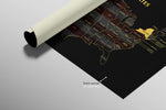 New York State Map — Haptic 3D Embossed Metal Wall Art rolled canvas preview C