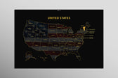 Vermont State Map — Haptic 3D Embossed Metal Wall Art rolled canvas preview D