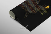 Maine State Map — Haptic 3D Embossed Metal Wall Art rolled canvas preview B