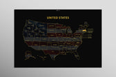 Massachusetts State Map — Haptic 3D Embossed Metal Wall Art rolled canvas preview D