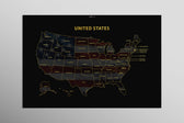 Rhode Island State Map — Haptic 3D Embossed Metal Wall Art rolled canvas preview D