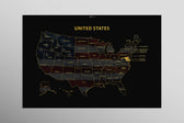 Maryland State Map — Haptic 3D Embossed Metal Wall Art rolled canvas preview D