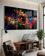Colors in My Eyes Mega Glass Wall Art - Lifestyle preview in a designer interior