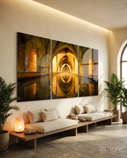 Columns Mega Glass Wall Art - Lifestyle preview in a designer interior