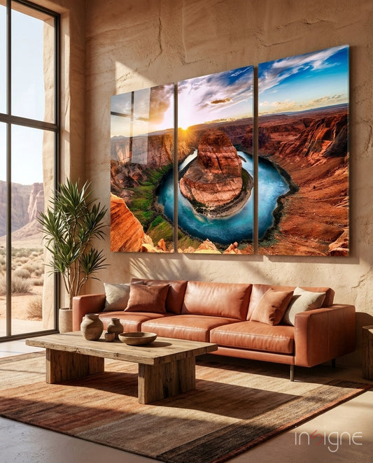 Grand Canyon Mega Glass Wall Art - Lifestyle preview in a designer interior