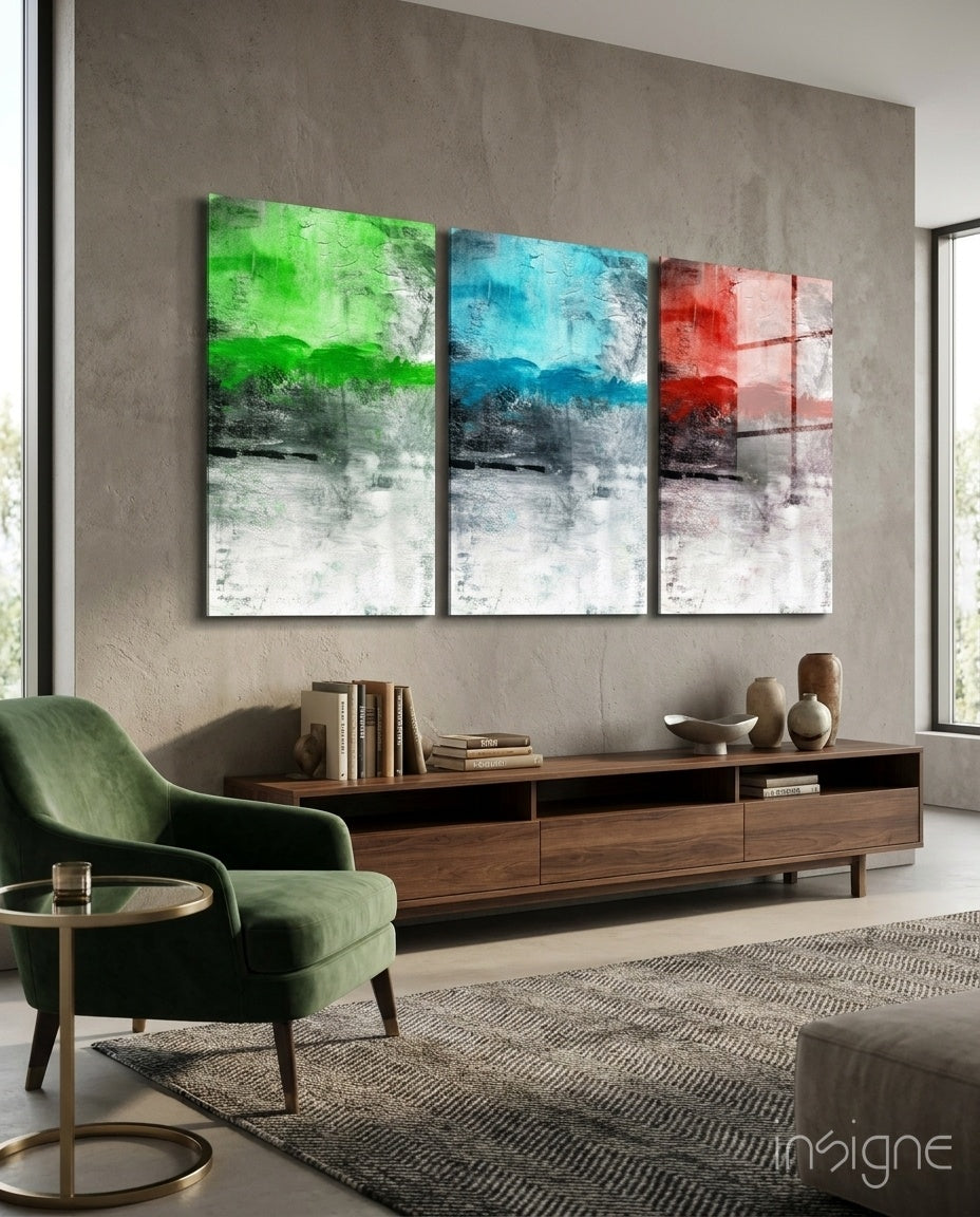 Colors Mega Glass Wall Art - Lifestyle preview in a designer interior