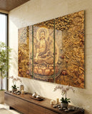 Buddha Mega Glass Wall Art - Lifestyle preview in a designer interior