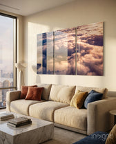 Mega Glass Wall Art Above The Clouds - Lifestyle preview in a designer interior