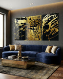 Abstract Doodles Mega Glass Wall Art - Lifestyle preview in a designer interior