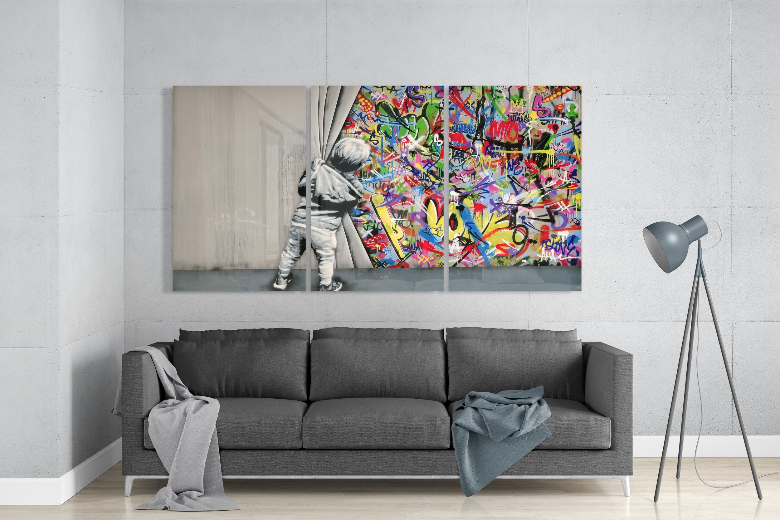 Behind The Curtain Mega Glass Wall Art.