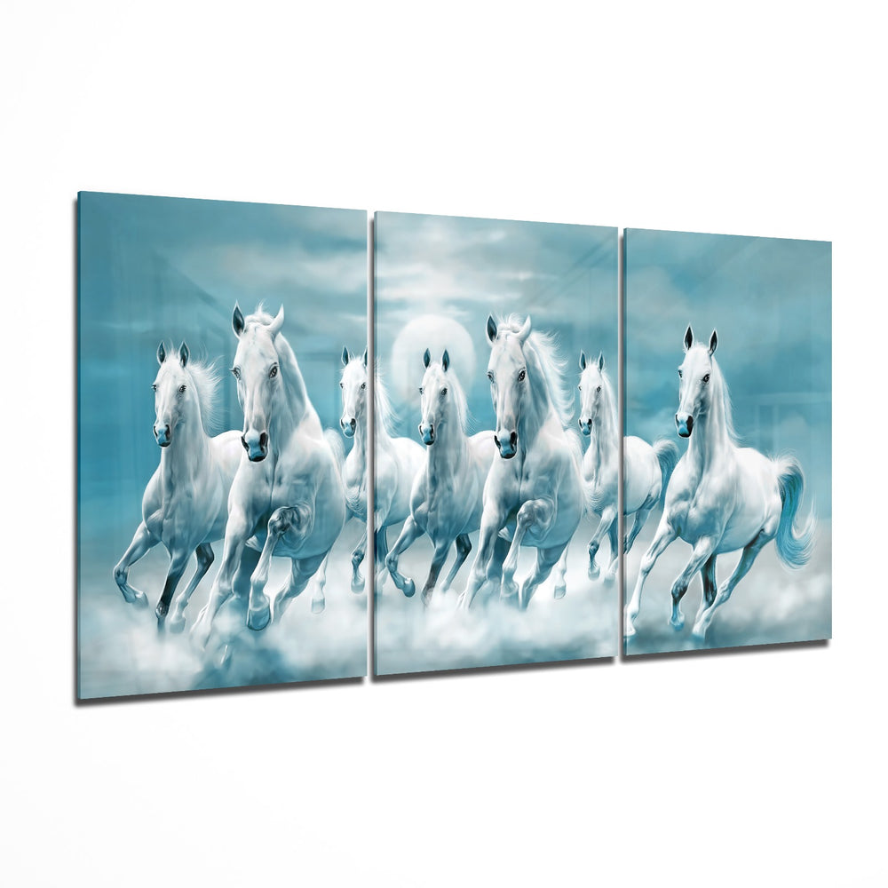 Running Horses Mega Glass Wall Art.