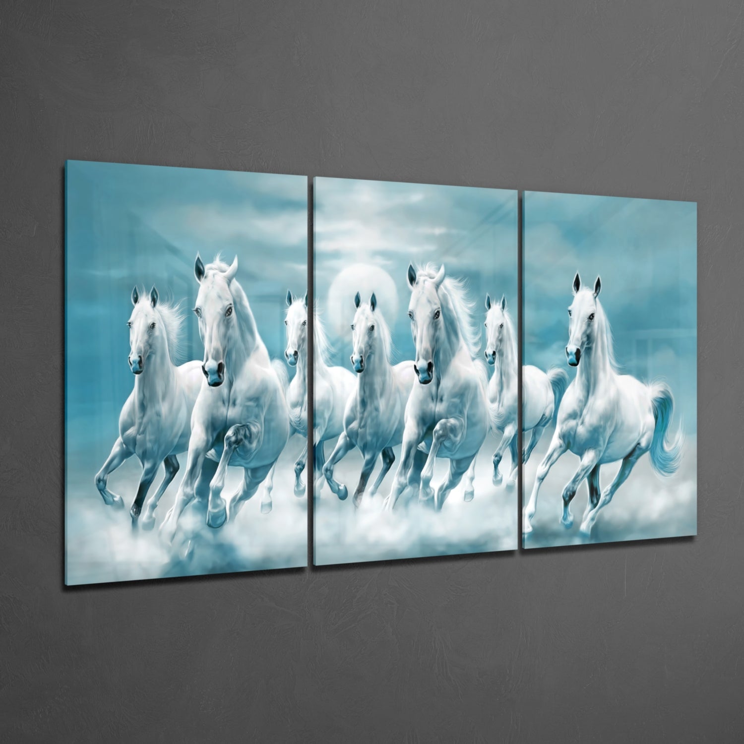Running Horses Mega Glass Wall Art.