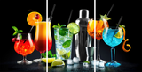 Cocktails Mega Glass Wall Art