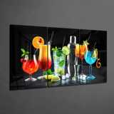 Cocktails Mega Glass Wall Art