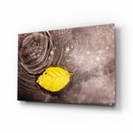 Yellow Leaf glass panel catching ambient light in a contemporary living space