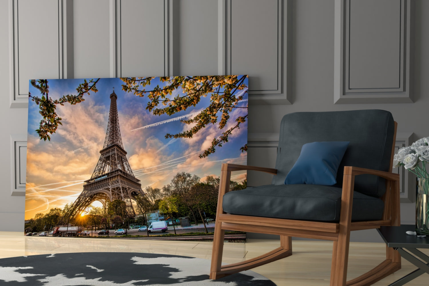 Eiffel Tower Glass Wall Art.