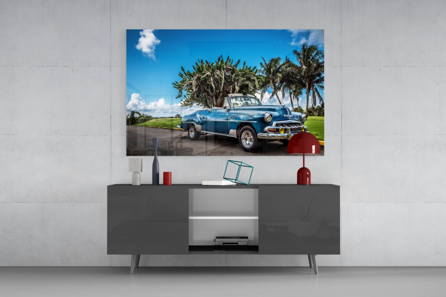 Chevrolet Classic Car Glass Wall Art.