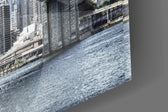 Manhattan Bridge panel catching daylight to reveal its skyline detail