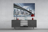 Manhattan Bridge Glass Wall Art | Full Tempered Glass Panel View