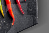 Pepper panel catching overhead light to reveal its bold palette