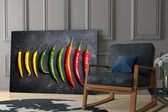 Pepper artwork in a chef's home kitchen or pantry nook