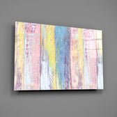 Close-up detail of weathered pastel wooden planks