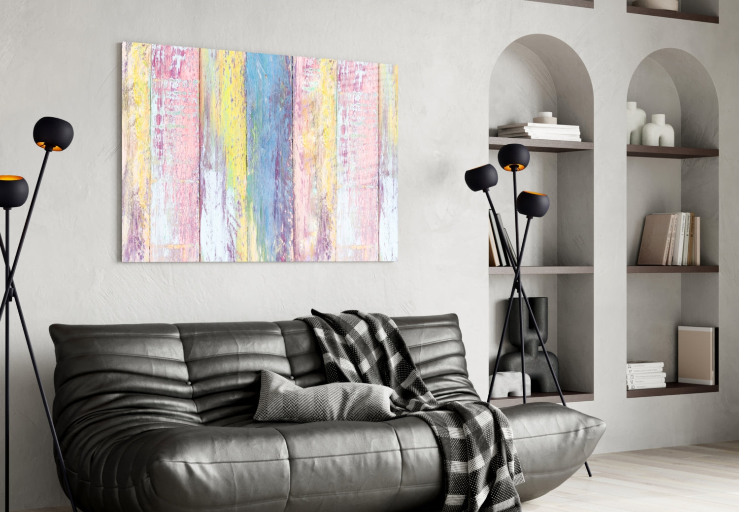 Painted Wood Glass Wall Art.