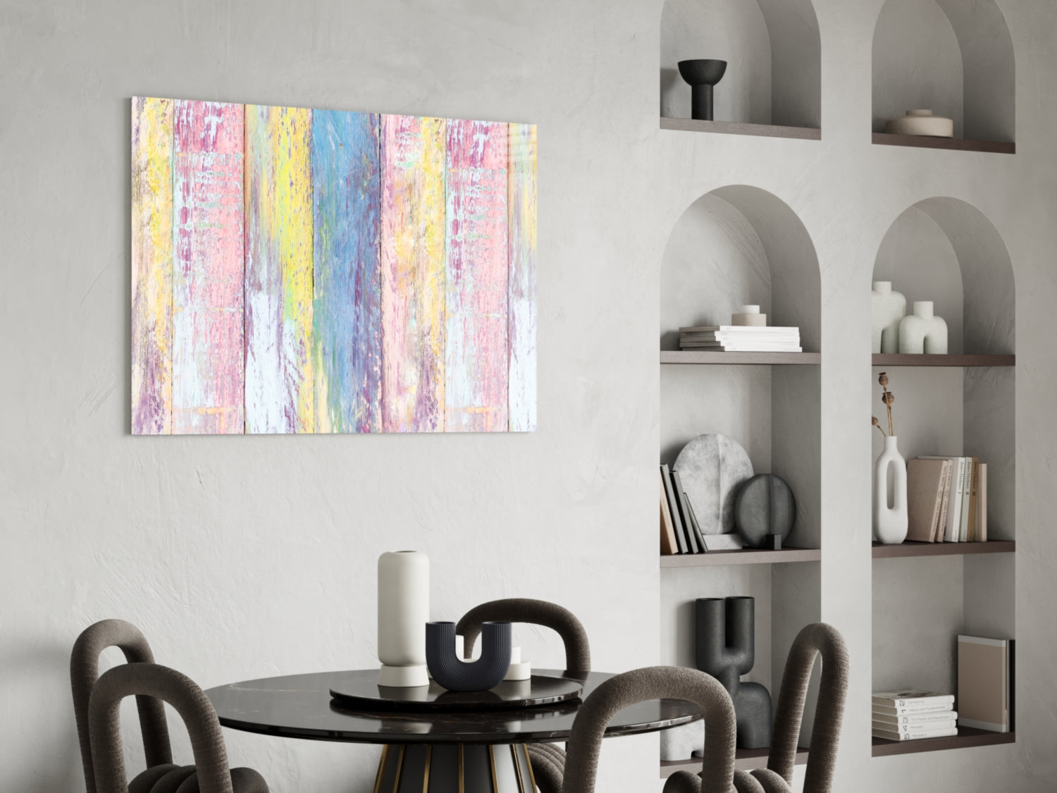 Painted Wood Glass Wall Art.