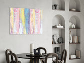 Painted Wood glass print enhancing a bathroom with shabby-chic warmth