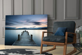 Dock artwork anchoring a reading nook or quiet corner