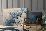 Flower artwork anchoring a meditation or reading corner