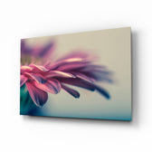 Macro gerbera panel bringing soft romance to a contemporary living space
