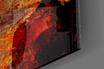Abstract panel catching side light to reveal its textured layers