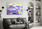Abstract panel adding calm color to a dressing area or boudoir