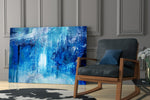Abstract artwork bringing meditative mood to a reading corner