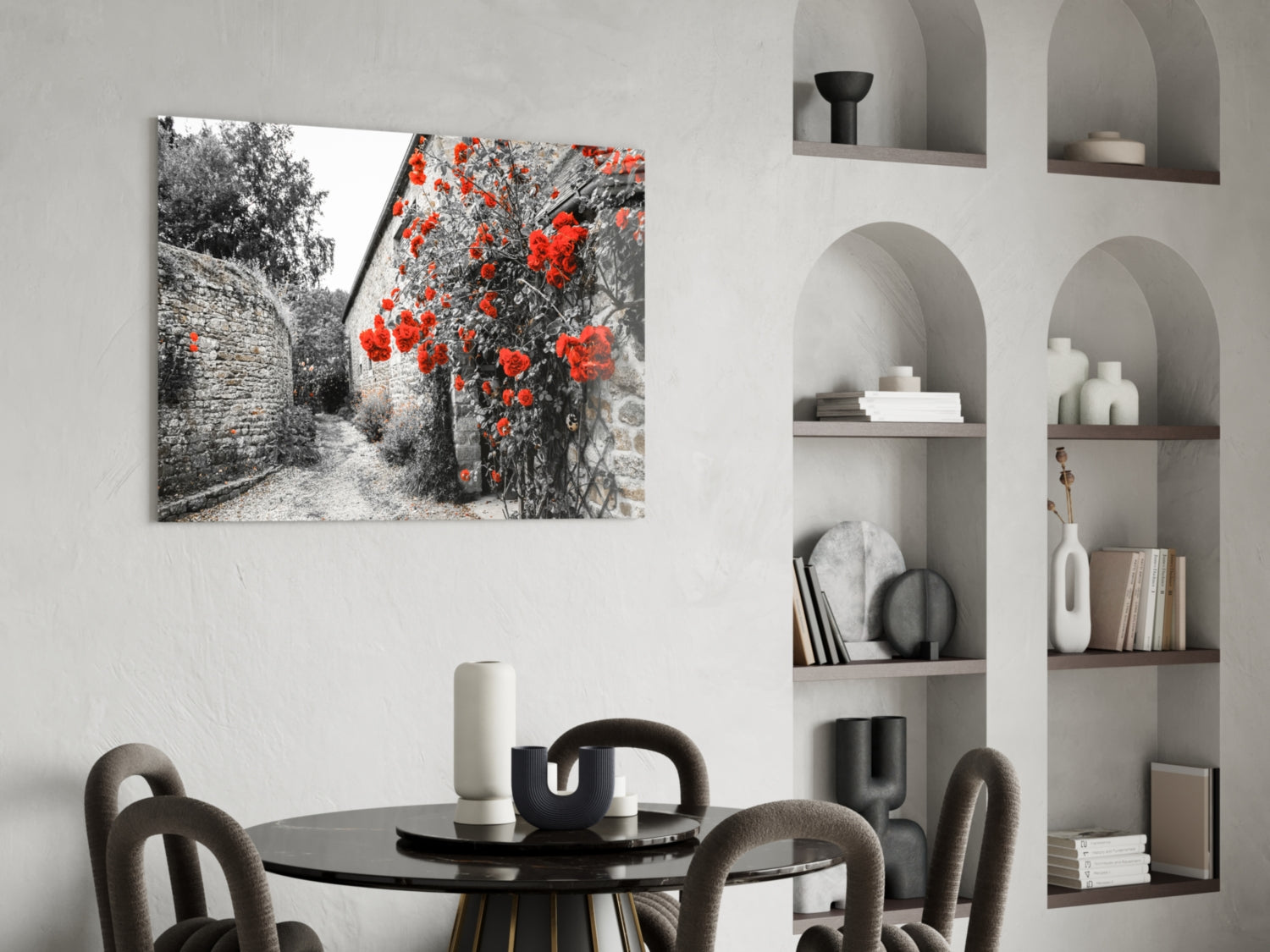 Red Rose Glass Wall Art.