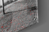 Red Tree panel catching daylight to reveal its scarlet canopy