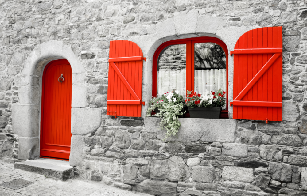Red Door Glass Wall Art